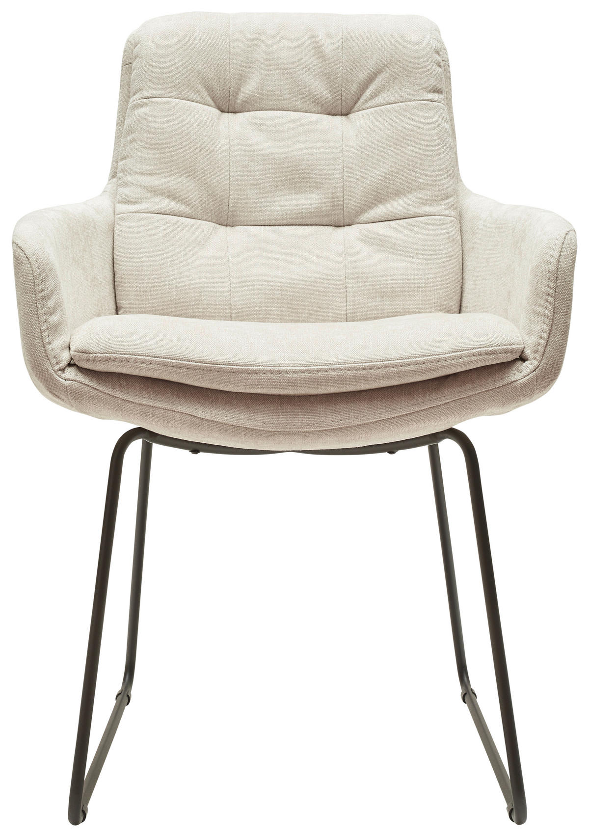ARMLEHNSTUHL  in  - Creme/Schwarz, Design, Textil/Metall (63/90/69cm) - Johann Jakob