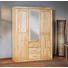 DREHTÜRENSCHRANK 3-türig Kiefer massiv Naturfarben - Silberfarben/Naturfarben, LIFESTYLE, Holz/Kunststoff (140/190/55cm) - Carryhome