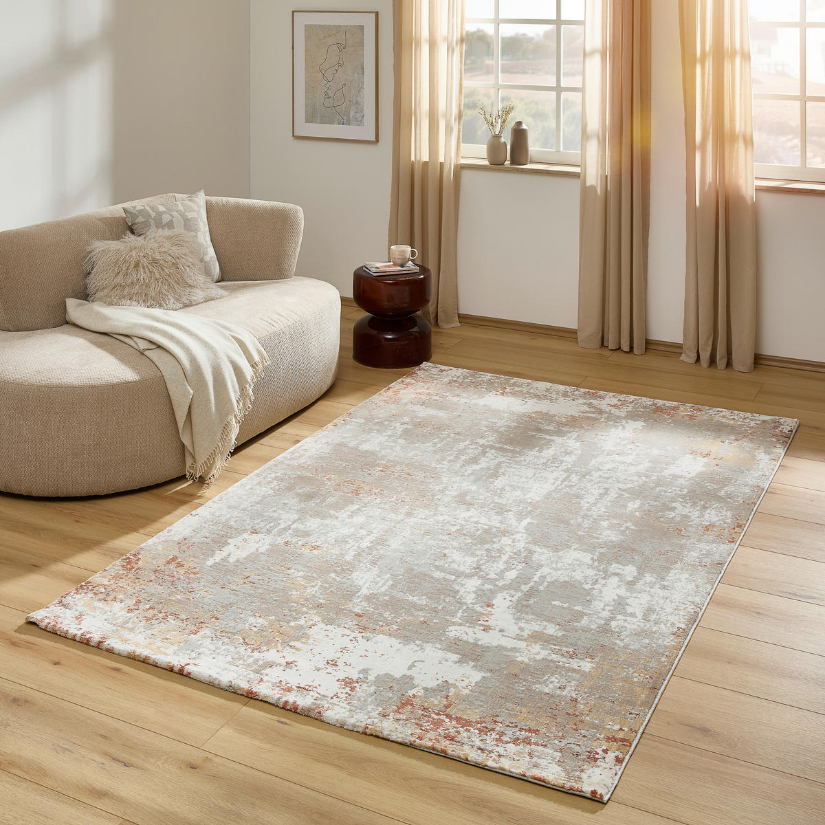 FLACHWEBETEPPICH Wohnzimmer 160/230 cm Braun, Weiß rechteckig  - Braun/Weiß, Trend, Textil (160/230cm) - Novel