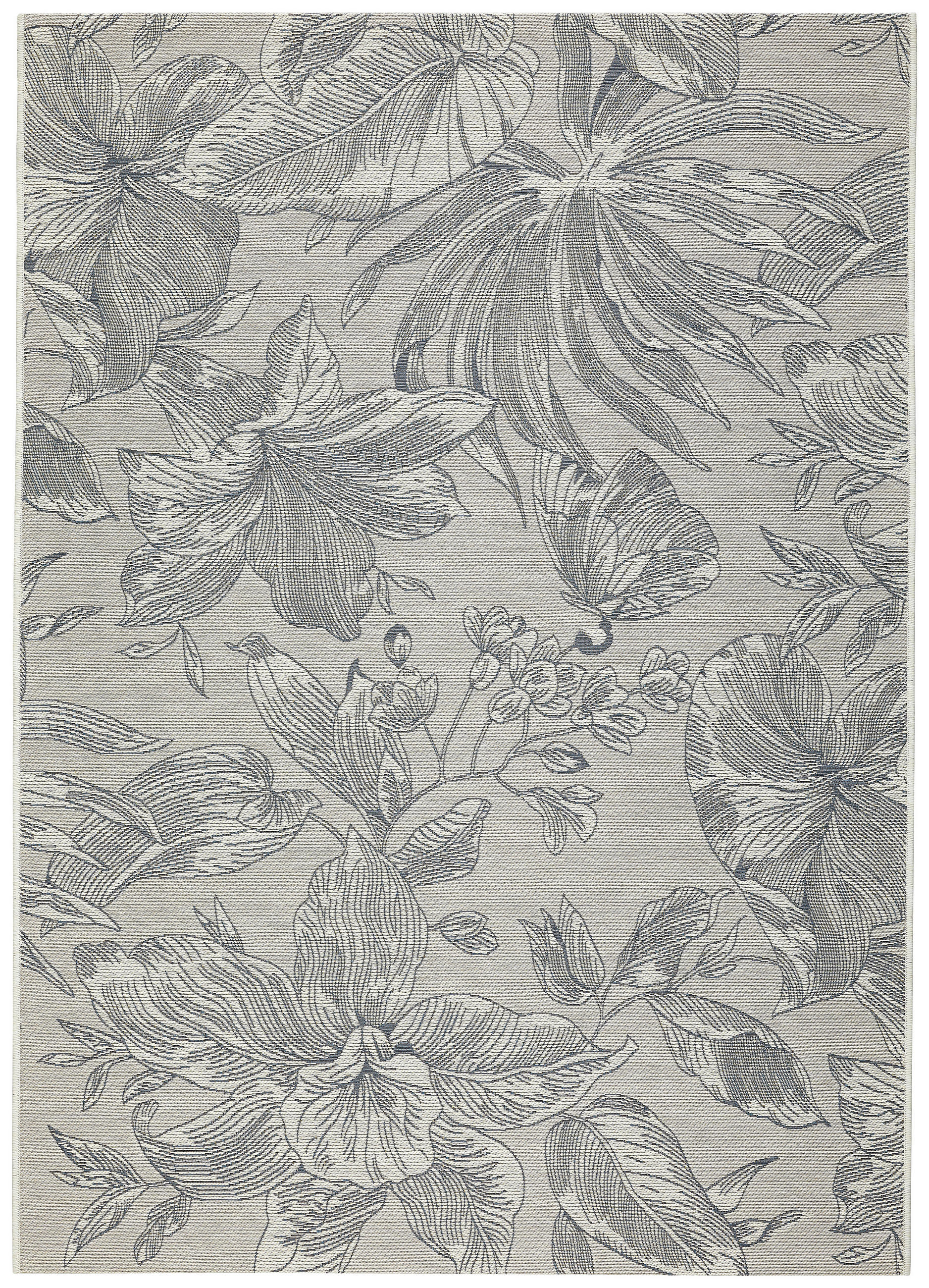 OUTDOORTEPPICH 123/180 cm Milano Blau, Silberfarben  - Blau/Silberfarben, KONVENTIONELL, Kunststoff (123/180cm) - Ambia Garden