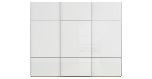 SCHWEBETÜRENSCHRANK in Weiß, Champagner - Champagner/Alufarben, KONVENTIONELL, Glas/Holzwerkstoff (242/223/68cm) - Novel