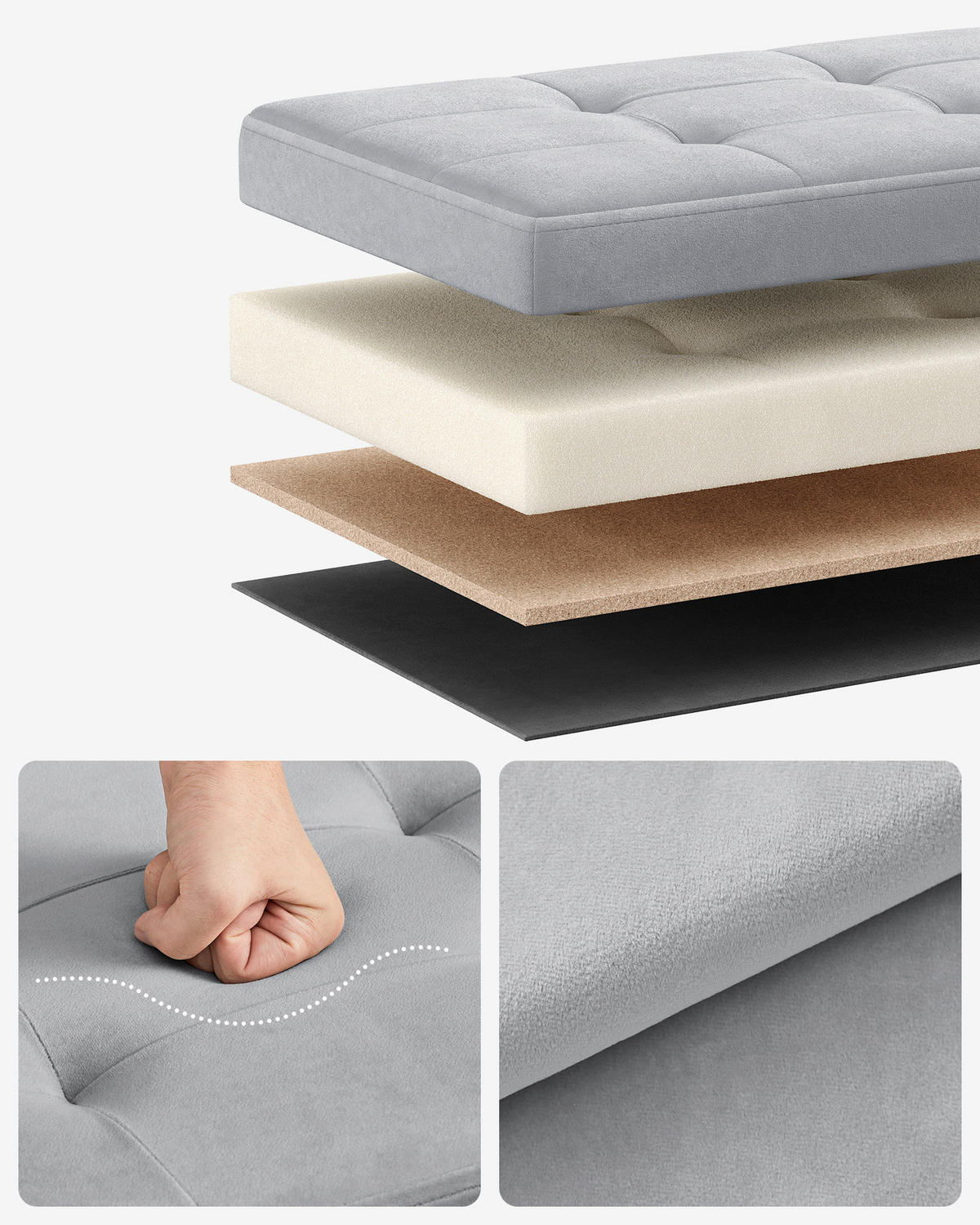 SITZBOX in Textil, Holzwerkstoff Grau  - Grau, Basics, Holzwerkstoff/Textil (41/31/31cm)