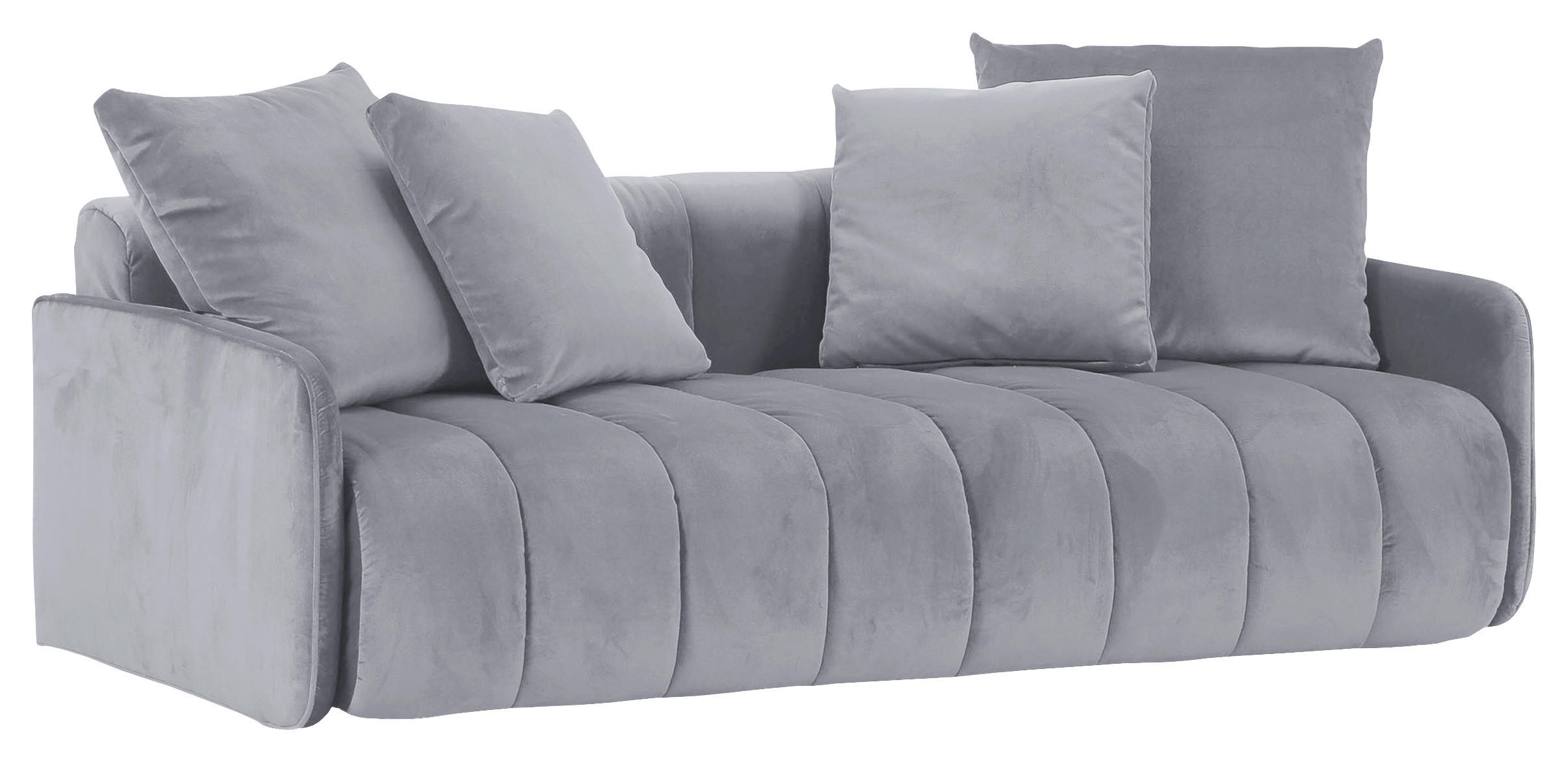SCHLAFSOFA  mit Samt Hellgrau  - Hellgrau/Schwarz, MODERN, Kunststoff/Textil (210/70/110cm) - Carryhome
