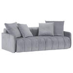 SCHLAFSOFA  mit Samt Hellgrau  - Hellgrau/Schwarz, MODERN, Kunststoff/Textil (210/70/110cm) - Carryhome