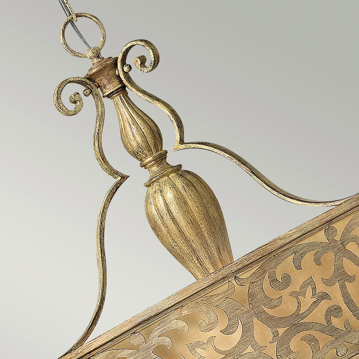 TAKKRONA Carabel 73/53.3 cm  - champagne, Romantik / Lanthus, metall/glas (73/53.3cm) - Elstead Lighting