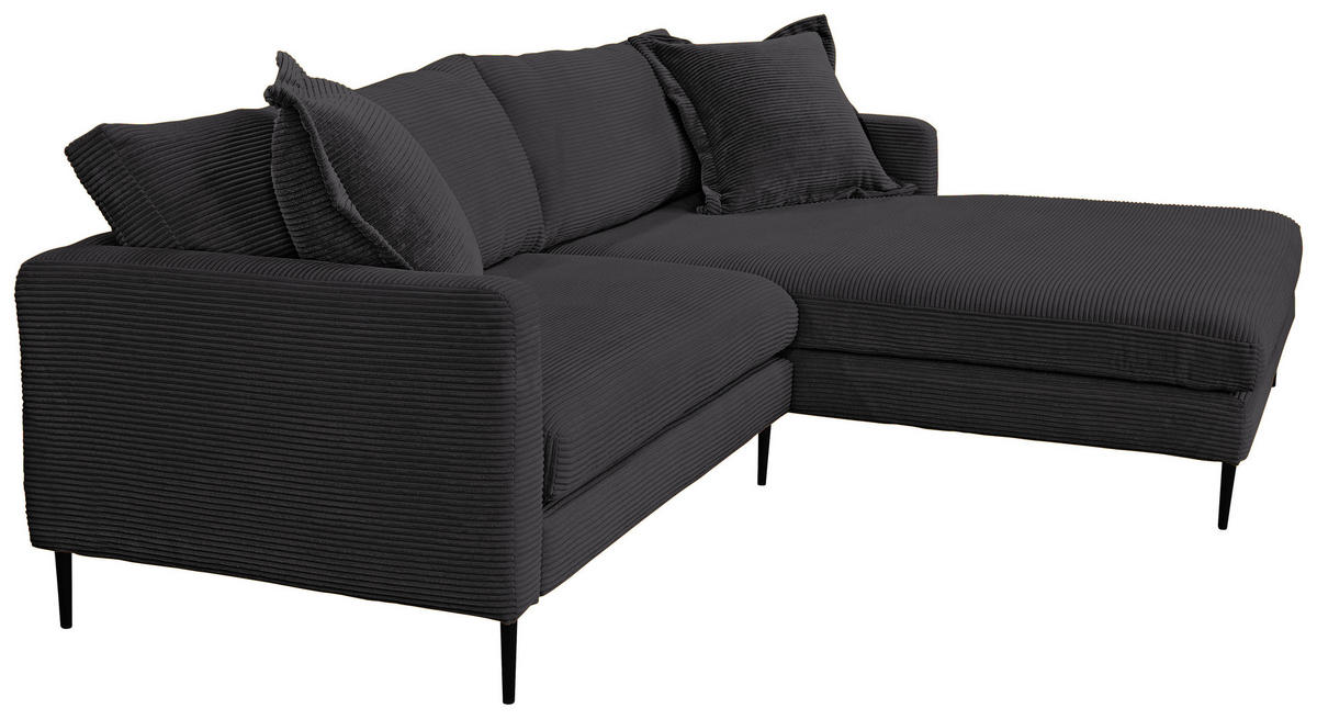 KUTNA GARNITURA tekstil  crna   - crna, Design, tekstil/metal (268/193cm) - P & B