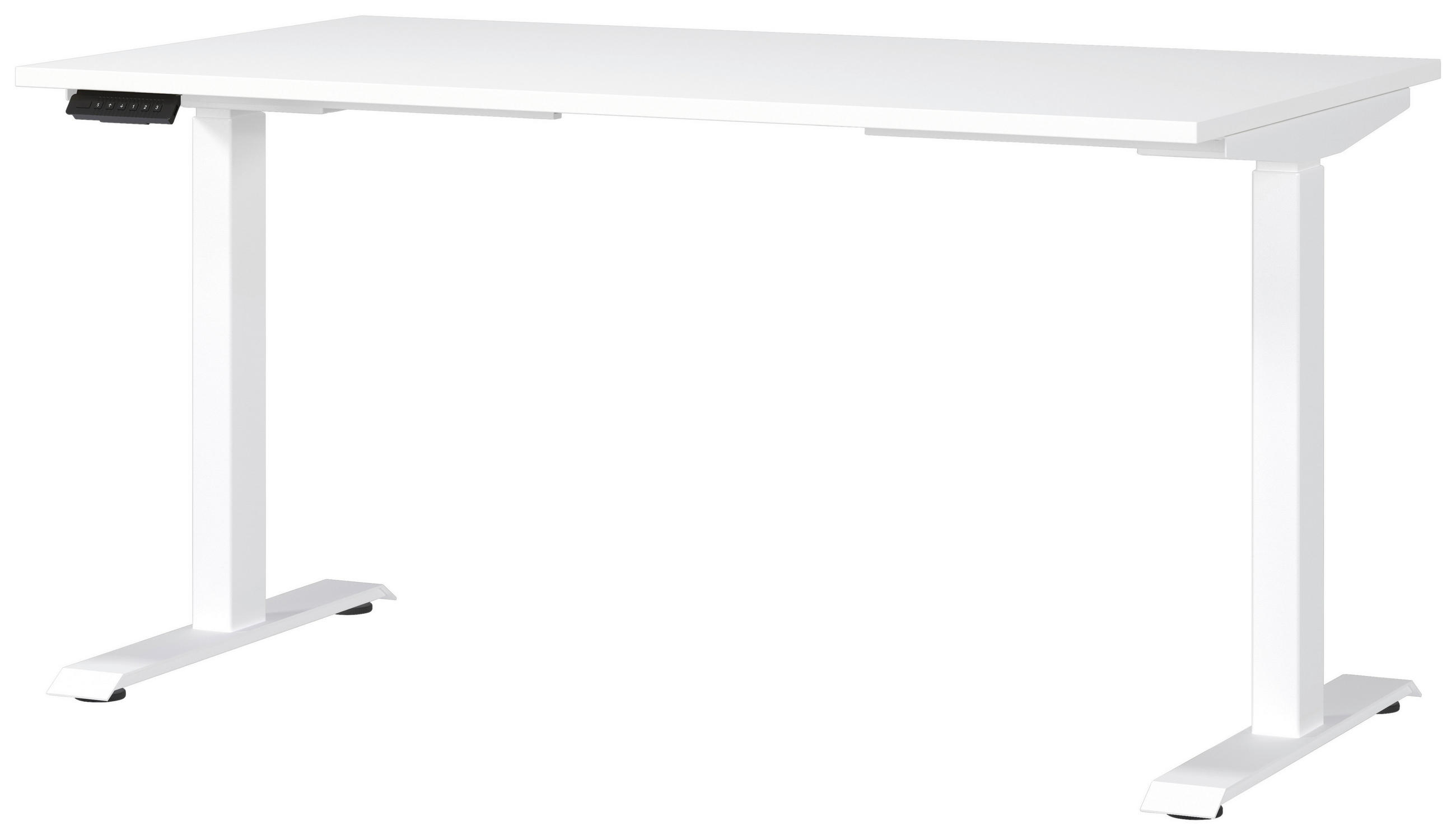 SCHREIBTISCH 140/80/72-118 cm Weiß elektrisch höhenverstellbar  - Weiß, MODERN, Holzwerkstoff/Metall (140/80/72-118cm) - Novel