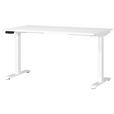 SCHREIBTISCH 140/80/72-118 cm Weiß elektrisch höhenverstellbar  - Weiß, MODERN, Holzwerkstoff/Metall (140/80/72-118cm) - Novel