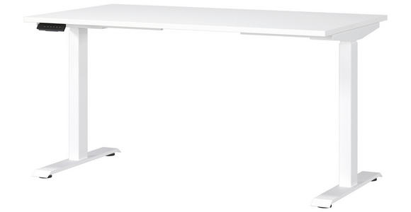 SCHREIBTISCH 140/80/72-118 cm Weiß elektrisch höhenverstellbar  - Weiß, MODERN, Holzwerkstoff/Metall (140/80/72-118cm) - Novel