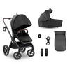 KOMBIKINDERWAGEN  Comfort N Care Set  Black  - Schwarz, Basics, Textil/Metall (59,5/114/99cm) - Hauck