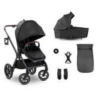 KOMBIKINDERWAGEN  Comfort N Care Set  Black  - Schwarz, Basics, Textil/Metall (59,5/114/99cm) - Hauck