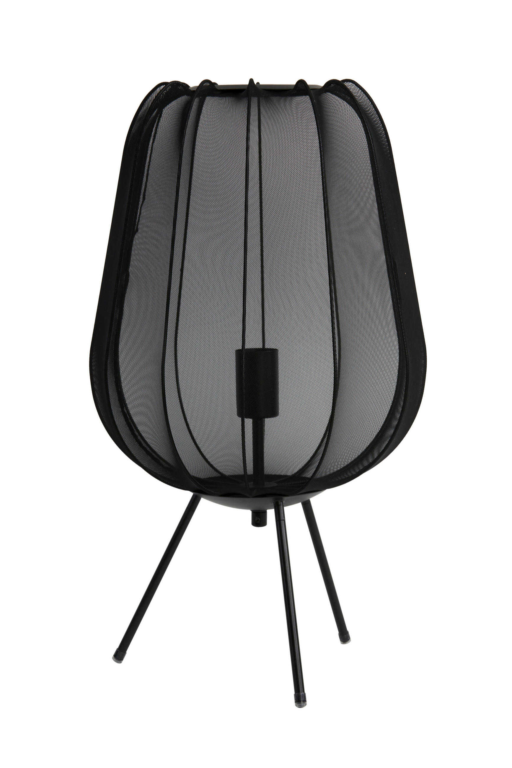 TISCHLEUCHTE 34/60 cm  - Schwarz, Design, Textil (34/60cm) - Light & Living