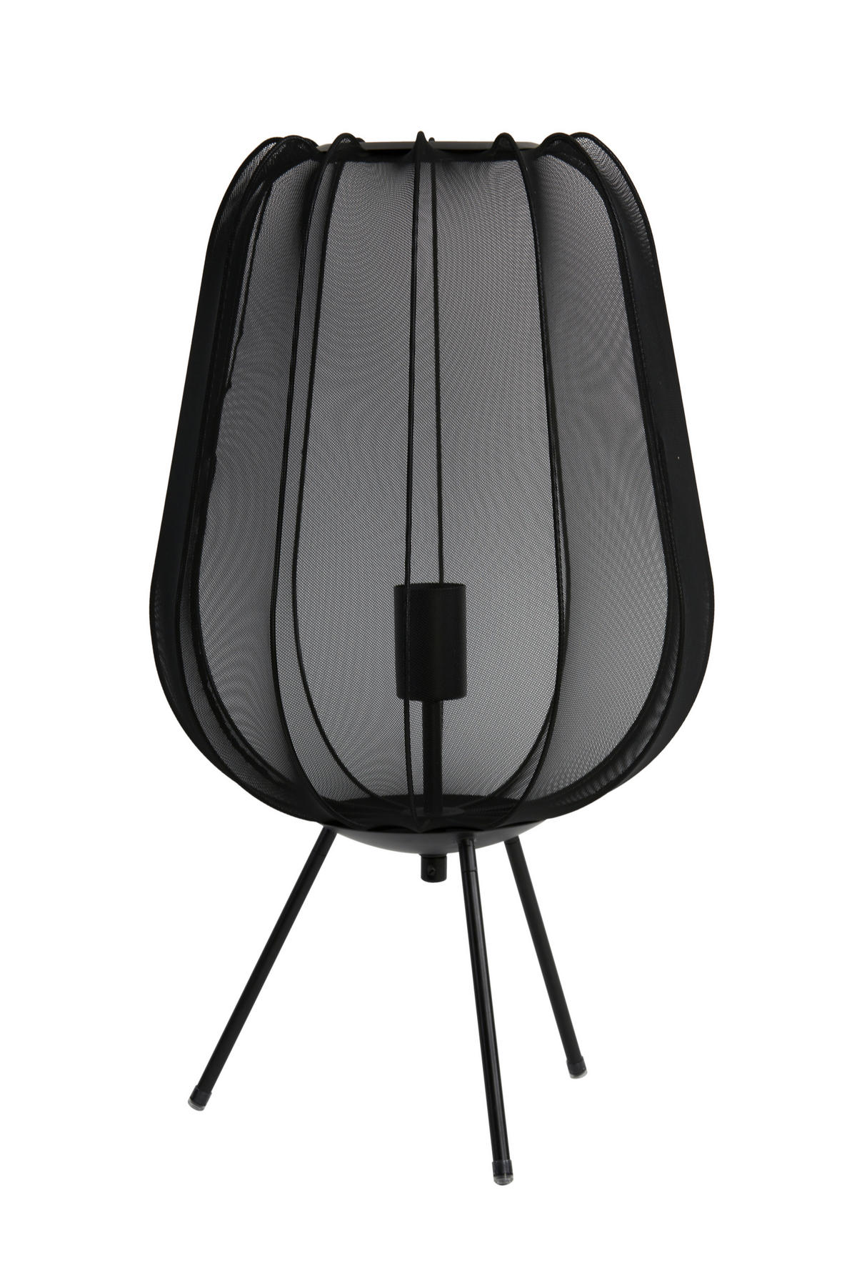 TISCHLEUCHTE 34/60 cm  - Schwarz, Design, Textil (34/60cm) - Light & Living