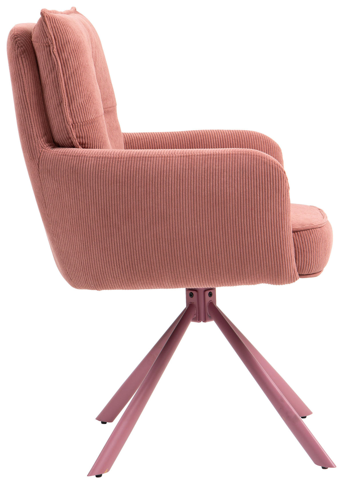 ARMLEHNSTUHL  in Feincord  - Rosa, Design, Textil/Metall (61/95/67cm) - Novel