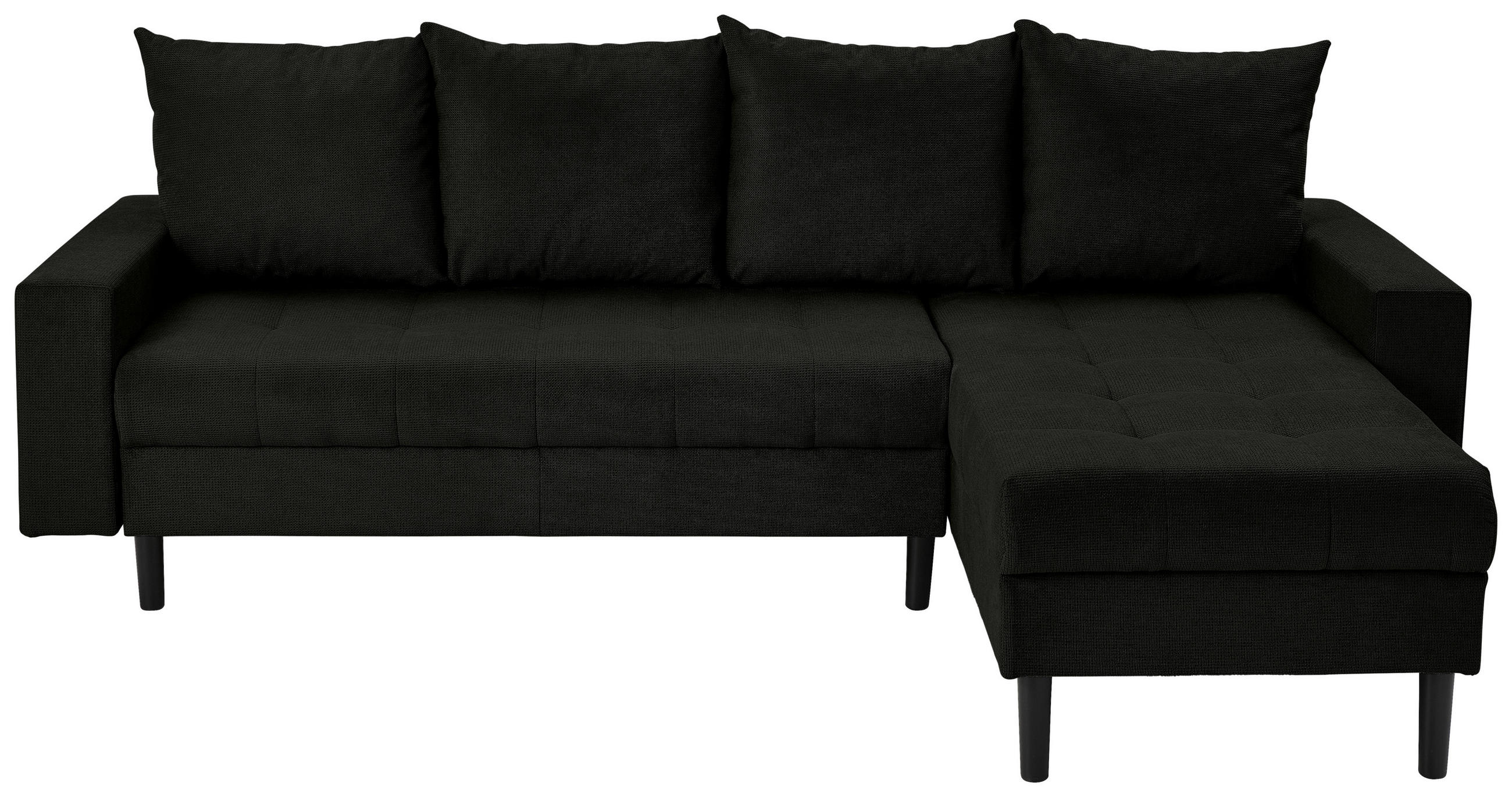 ECKSOFA in Webstoff Schwarz  - Schwarz, KONVENTIONELL, Kunststoff/Textil (231/157cm) - P & B