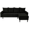 ECKSOFA in Webstoff Schwarz  - Schwarz, KONVENTIONELL, Kunststoff/Textil (231/157cm) - P & B