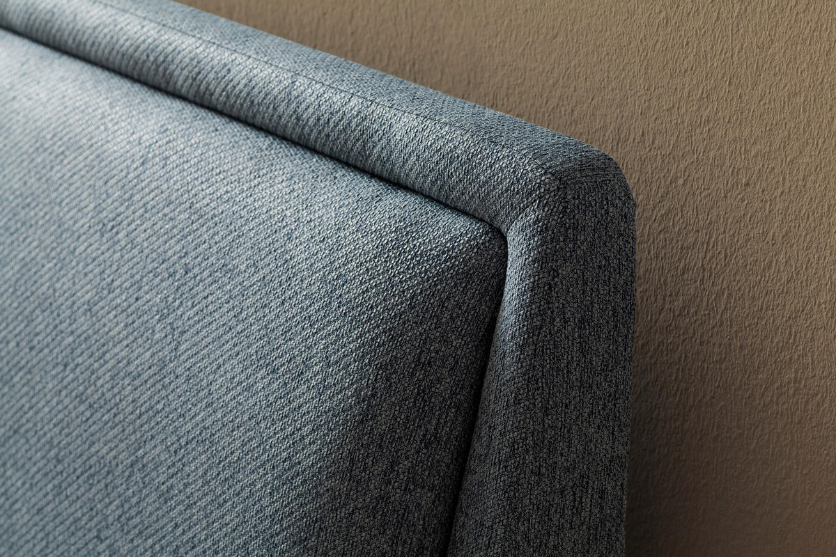 POLSTERBETT 180/200 cm,  in Blau,  - Blau/Eichefarben, KONVENTIONELL, Holz/Textil (180/200cm) - Livetastic