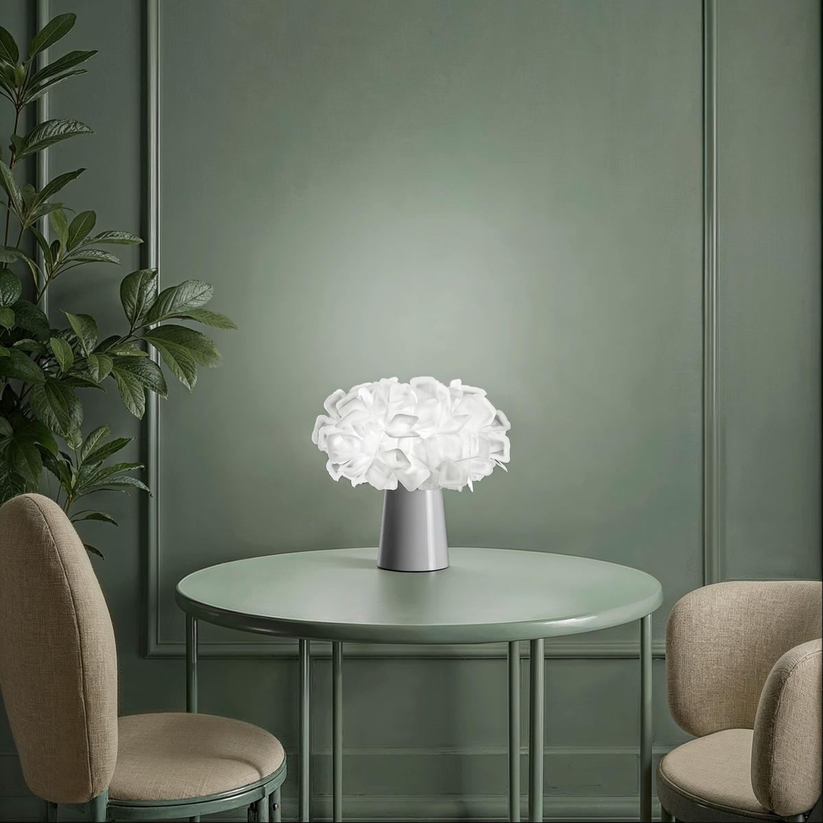 TISCHLEUCHTE  27/25 cm    - Transparent/Hellgrau, Design, Kunststoff (27/25cm) - Slamp