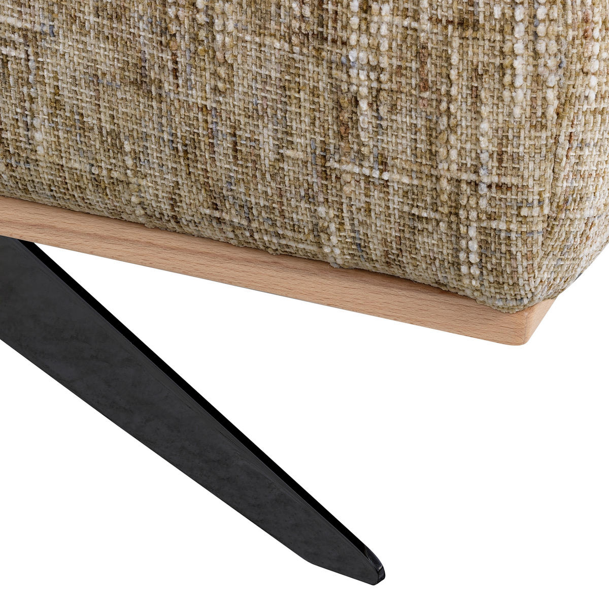 ECKSOFA PORTLAND Hellbraun Struktur Kopfteilverstellung  - Hellbraun/Schwarz, Design, Holz/Textil (187/295cm) - Livetastic