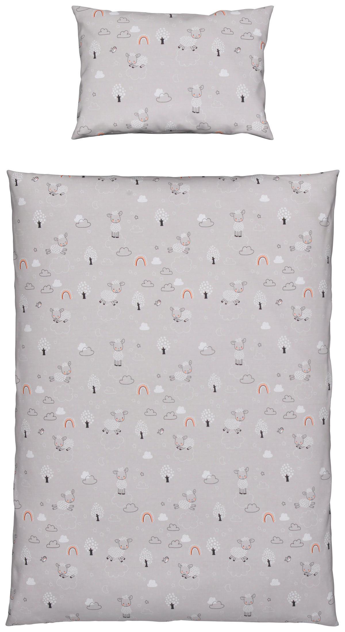 RÁCSOS KISÁGY SZETT 4 részes Cozy Sheep  - natúr/fehér, Basics, textil (100/140/160cm) - Patinio