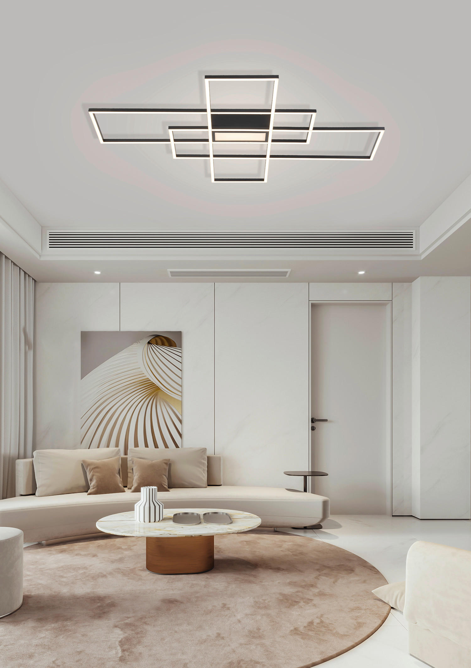 LED-DECKENLEUCHTE Big Frame 100/75/7 cm   - Schwarz, Basics, Kunststoff/Metall (100/75/7cm) - Novel