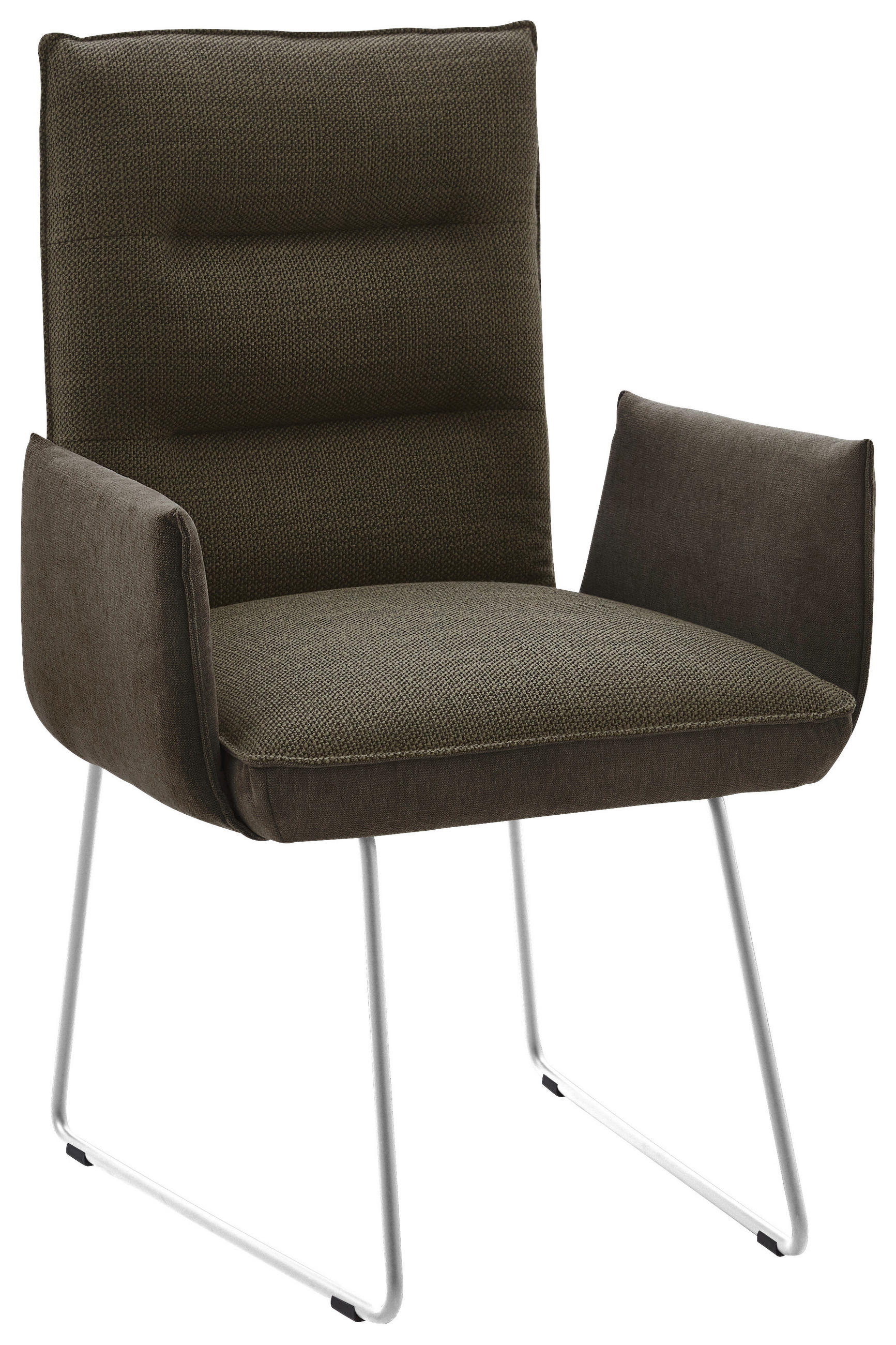 ARMLEHNSTUHL  in Stahl Flachgewebe  - Edelstahlfarben/Braun, Design, Textil/Metall (59/93/59cm) - Dieter Knoll