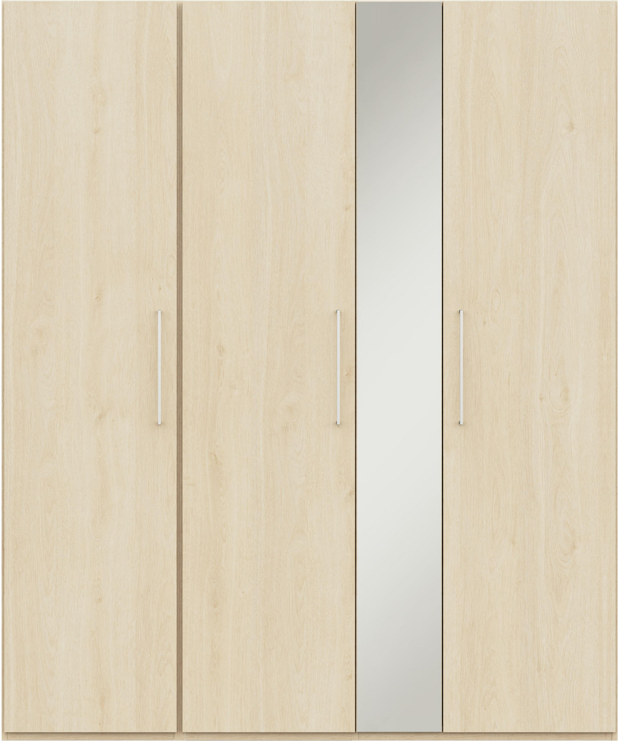 KLEIDERSCHRANK 4-türig Eichefarben  - Edelstahlfarben/Eichefarben, Design, Glas/Holzwerkstoff (177,6/213,6/59,3cm) - Cantus