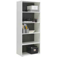 ETAJERĂ  75/185,6/40 cm antracit, alb  - alb/antracit, Basics, plastic/material pe bază de lemn (75/185,6/40cm) - Hom`in