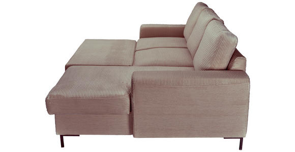 ECKSOFA Taupe Cord  - Taupe/Schwarz, KONVENTIONELL, Textil/Metall (240/150cm) - Carryhome