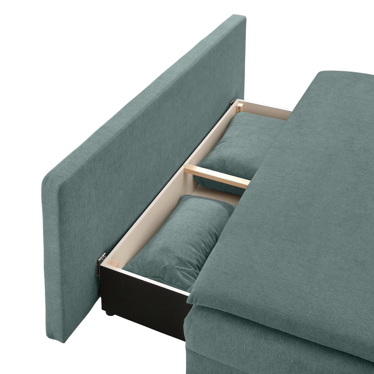 SCHLAFSOFA Samt Grau  - Schwarz/Grau, KONVENTIONELL, Kunststoff/Textil (207/94/90cm) - Carryhome