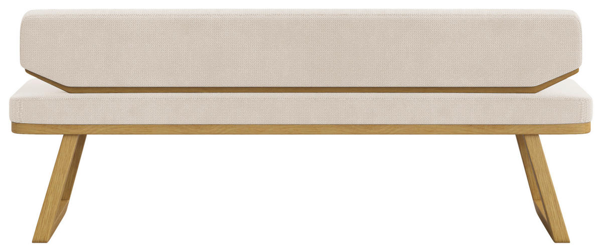 SITZBANK 190/80/52 cm Flachgewebe Eichefarben, Weiß Eiche massiv  - Eichefarben/Weiß, Basics, Holz/Textil (190/80/52cm) - Carryhome