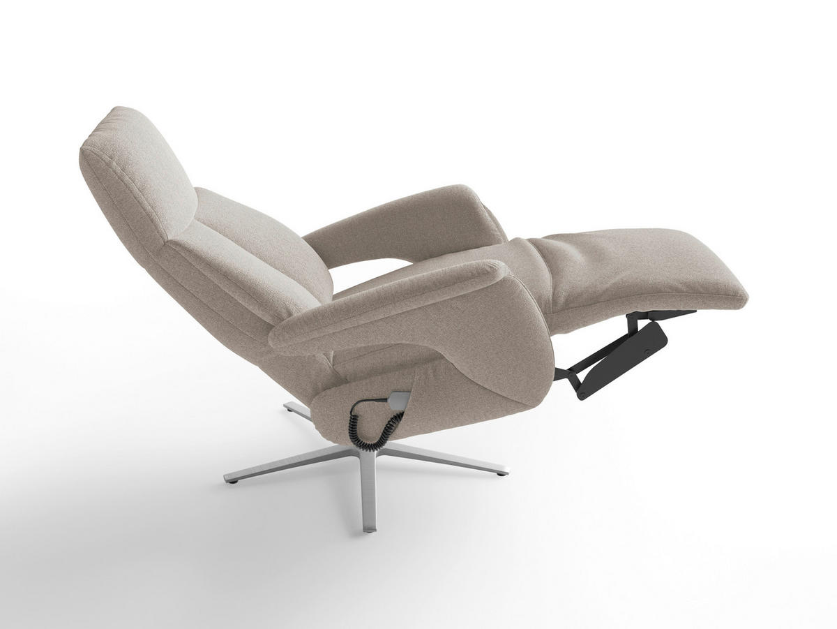 RELAXAČNÉ KRESLO, textil, taupe - strieborná/taupe, Basics, kov/textil (75/110/85cm) - Sit & More
