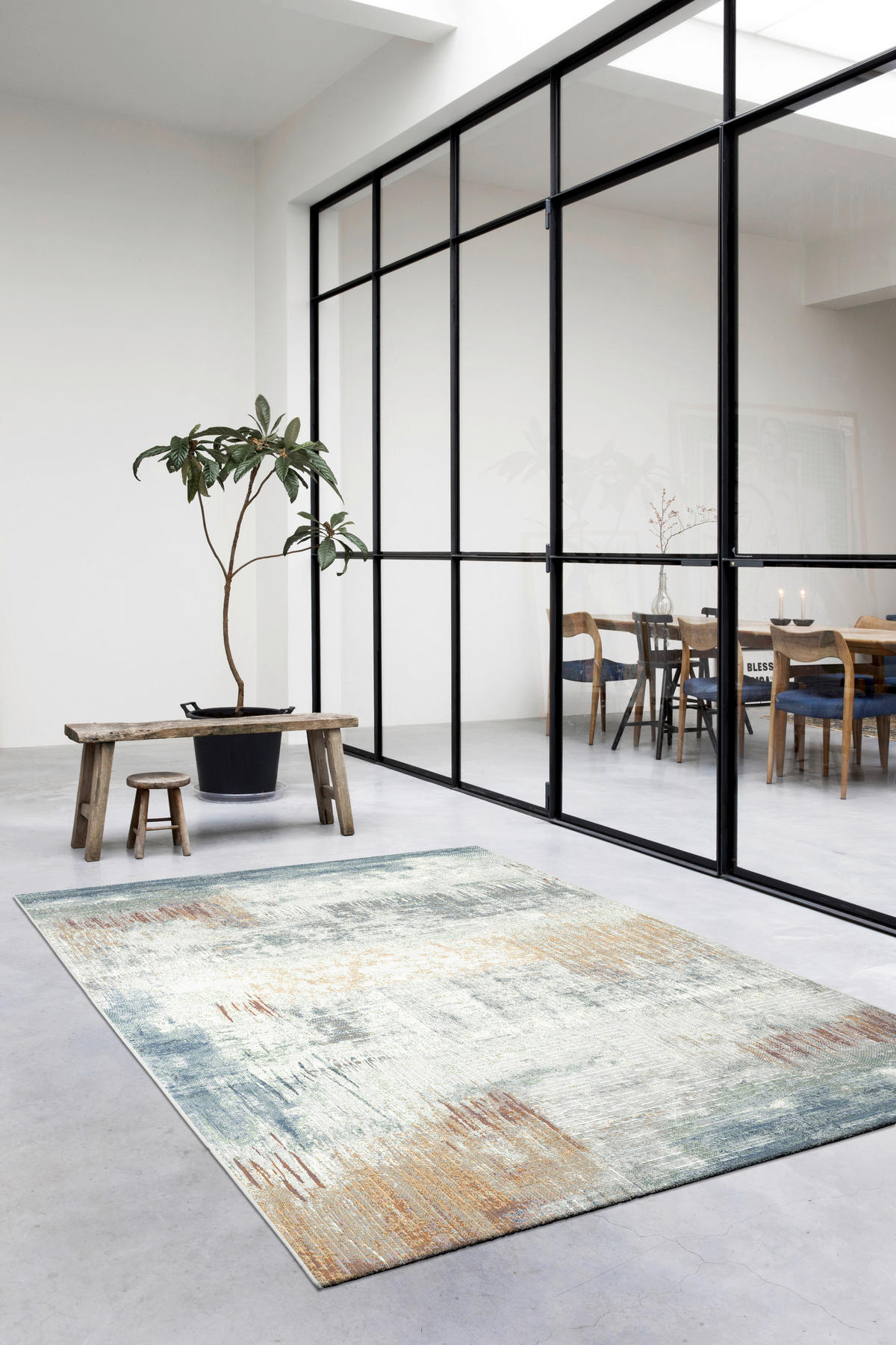 WEBTEPPICH 80/150 cm Catania Blau, Grau, Weiß rechteckig  - Blau/Weiß, Design, Textil (80/150cm) - Novel