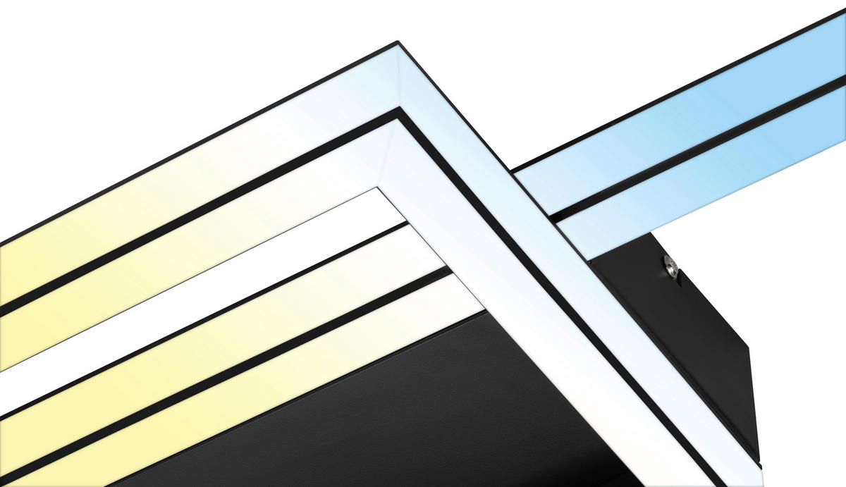 LED-DECKENLEUCHTE 119,5/27,5/10 cm   - Schwarz, Design, Kunststoff/Metall (119,5/27,5/10cm) - Briloner