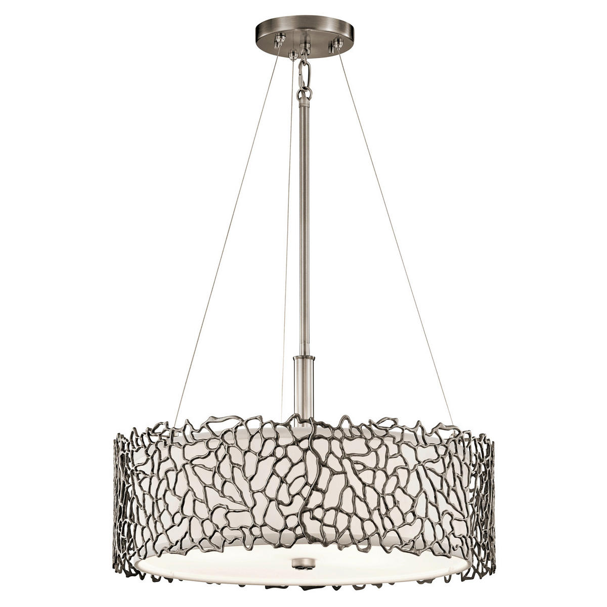 HÄNGELEUCHTE 46.4/28.6 cm    - Silberfarben, Design, Glas/Textil (46.4/28.6cm) - Elstead Lighting