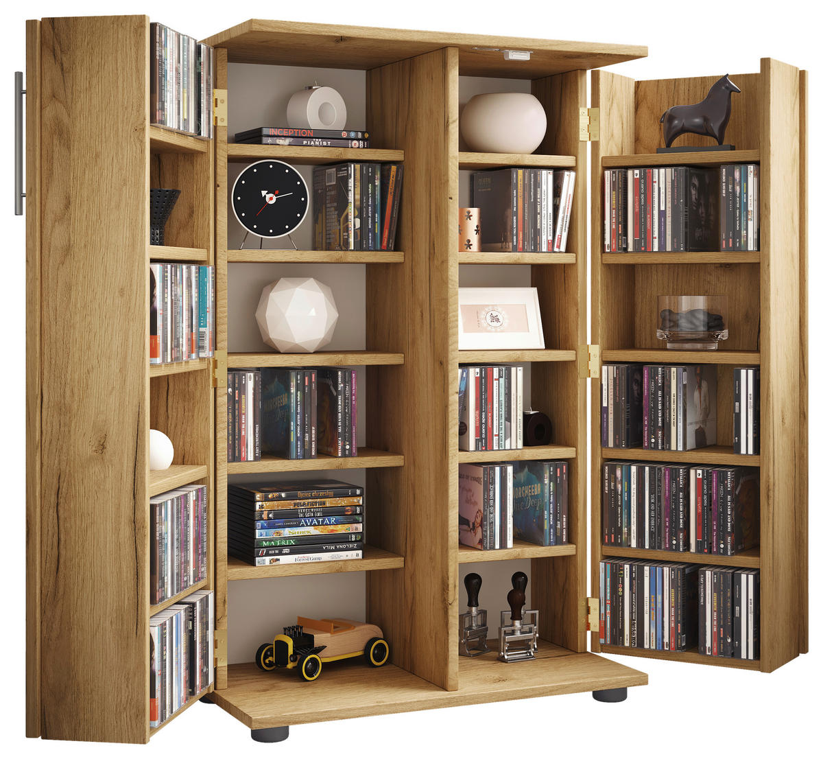 CD-REGAL Honigeiche  - Honigeiche/Schwarz, Design, Holzwerkstoff/Kunststoff (60/93/31cm) - MID.YOU