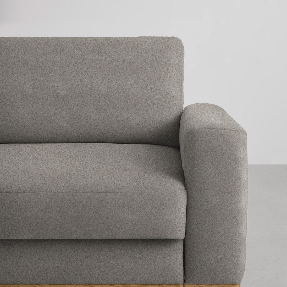 ECKSOFA in Lederlook, Mikrofaser Silberfarben  - Silberfarben/Schwarz, Konventionell, Holz/Textil (167/234cm) - MID.YOU
