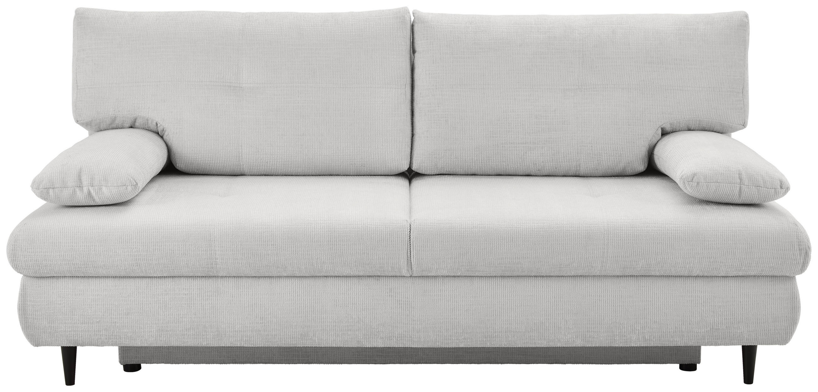 SCHLAFSOFA in Chenille Weiss  - Weiss/Schwarz, Konventionell, Holz/Textil (212/97/105cm) - MID.YOU