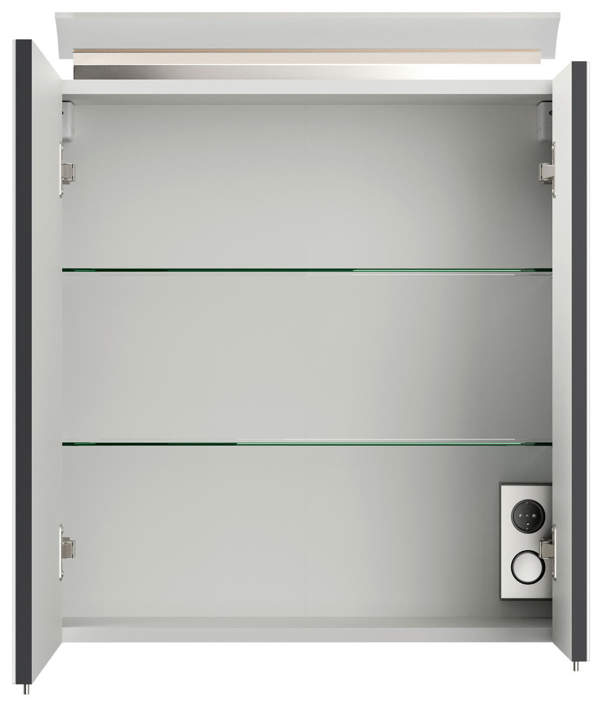 BADEZIMMER 2-teilig  in 70 cm  - Graphitfarben/Weiß, Basics, Keramik/Holzwerkstoff (70cm) - MID.YOU