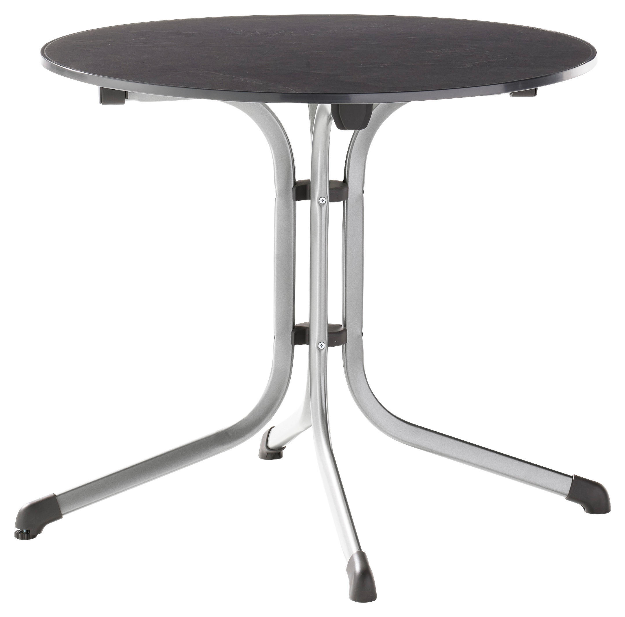 GARTENKLAPPTISCH 85/85/73 cm Metall rund  - Schieferfarben/Anthrazit, Basics, Kunststoff/Metall (85/85/73cm) - Sieger