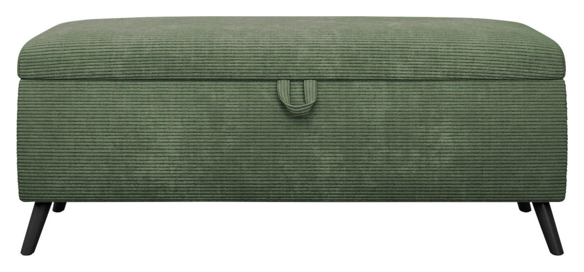 BETTBANK Cord Grün  - Schwarz/Grün, Trend, Holz/Textil (145/45/50cm) - Esposa