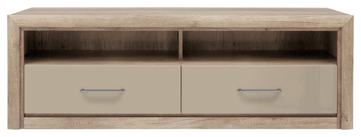 LOWBOARD  in 143,5/48,5/47,5 cm  - Sandfarben/Eichefarben, Design, Holzwerkstoff/Kunststoff (143,5/48,5/47,5cm)