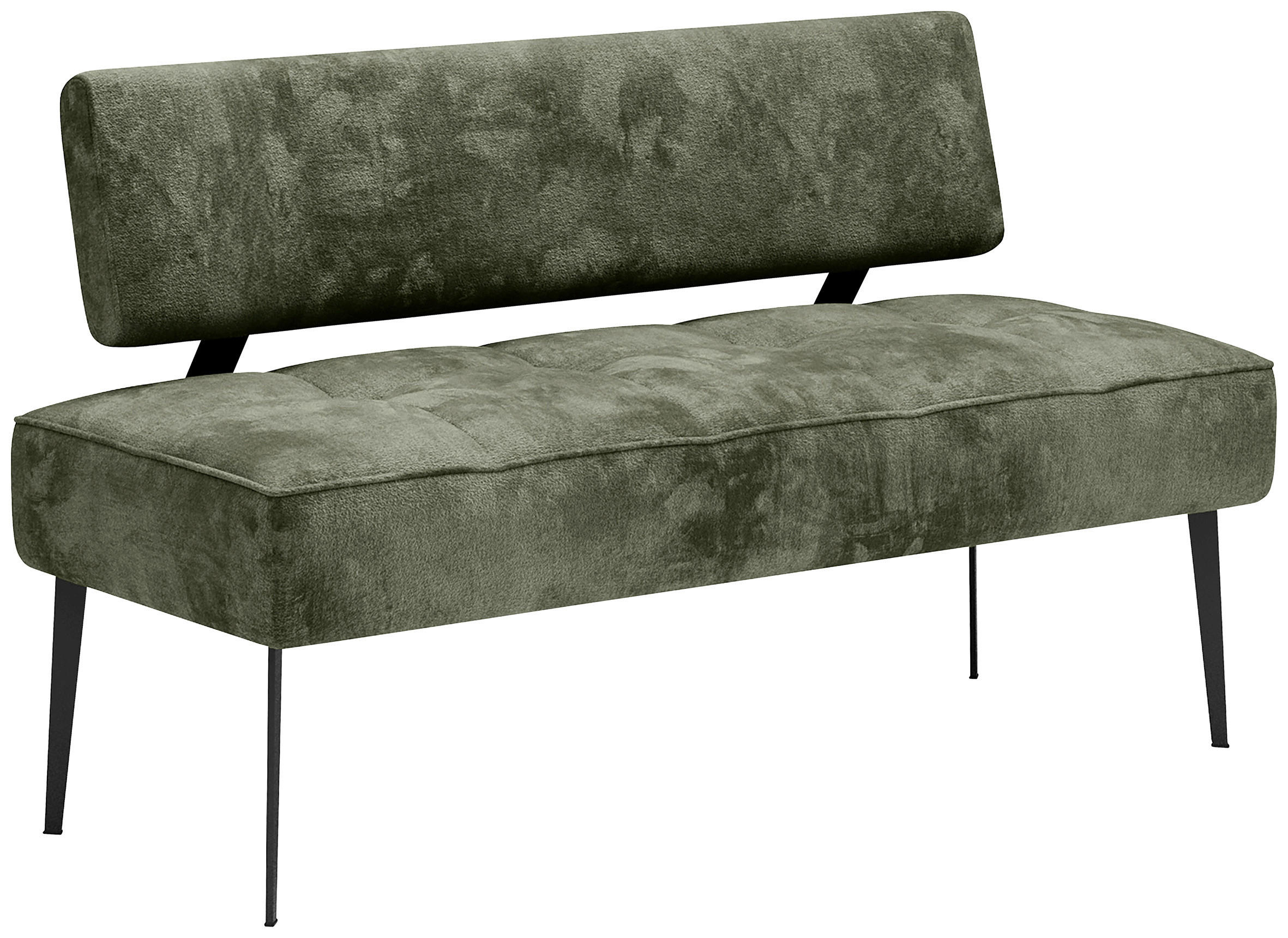 SITZBANK 162/90/65 cm Webstoff Olivgrün Metall - Schwarz/Olivgrün, MODERN, Textil/Metall (162/90/65cm) - Welnova