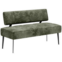 SITZBANK 162/90/65 cm Webstoff Olivgrün Metall  - Schwarz/Olivgrün, MODERN, Textil/Metall (162/90/65cm) - Welnova