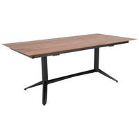 ESSTISCH 200-300/100/77 cm Echtholz  Holz ausziehbar, in verschiedenen Größen erhältlich rechteckig Nussbaumfarben  - Nussbaumfarben/Schwarz, Design, Holz/Metall (200-300/100/77cm) - hülsta