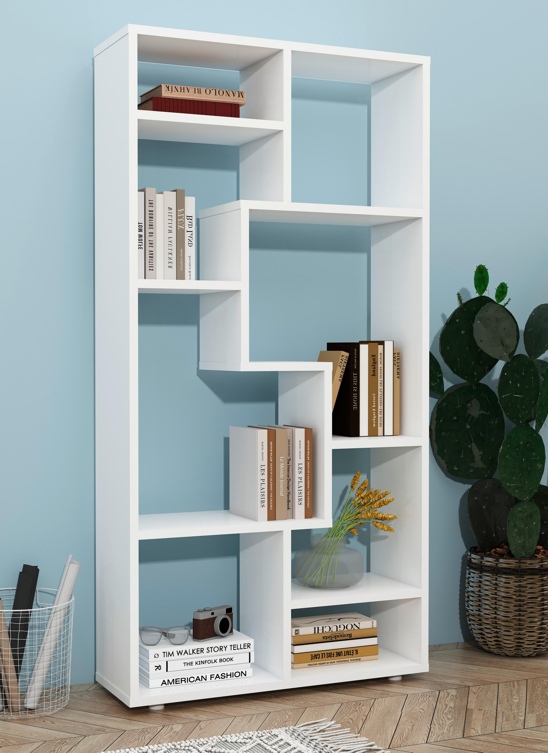 HYLLA i 58/116/20 cm vit  - vit/grå, Modern, trämaterial/plast (58/116/20cm) - MID.YOU