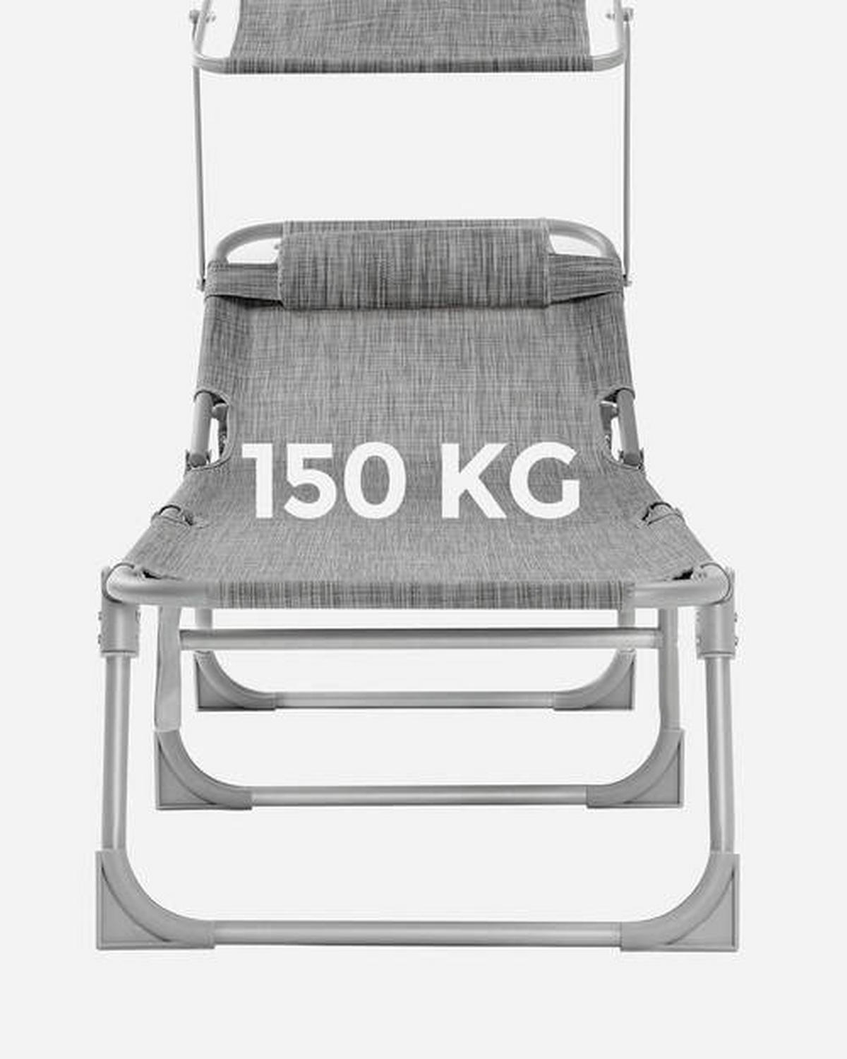 OPALOVACÍ LEHÁTKO kov, textil - šedá/světle šedá, Basics, kov/textil (53/29.5/193cm) - Modante