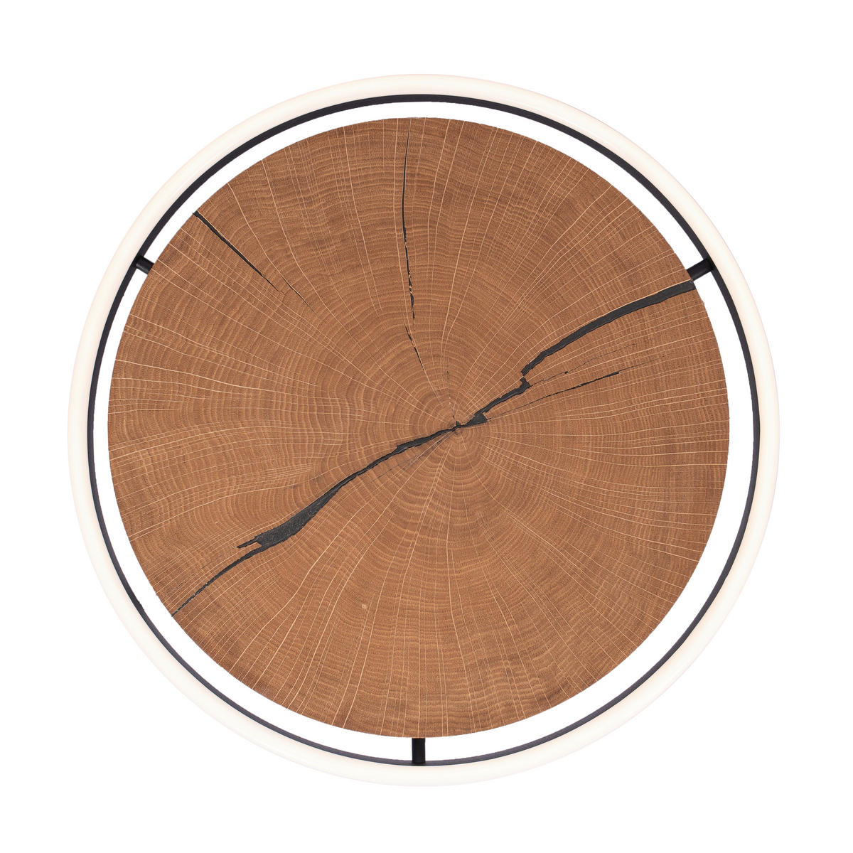 LED-DECKENLEUCHTE Hirnholz 40/5 cm   - Eichefarben, Natur, Holz/Metall (40/5cm) - Waldwelt