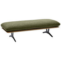 HOCKERBANK in Holz, Textil Dunkelgrün  - Dunkelgrün/Schwarz, Design, Holz/Textil (150/43/60cm) - Dieter Knoll