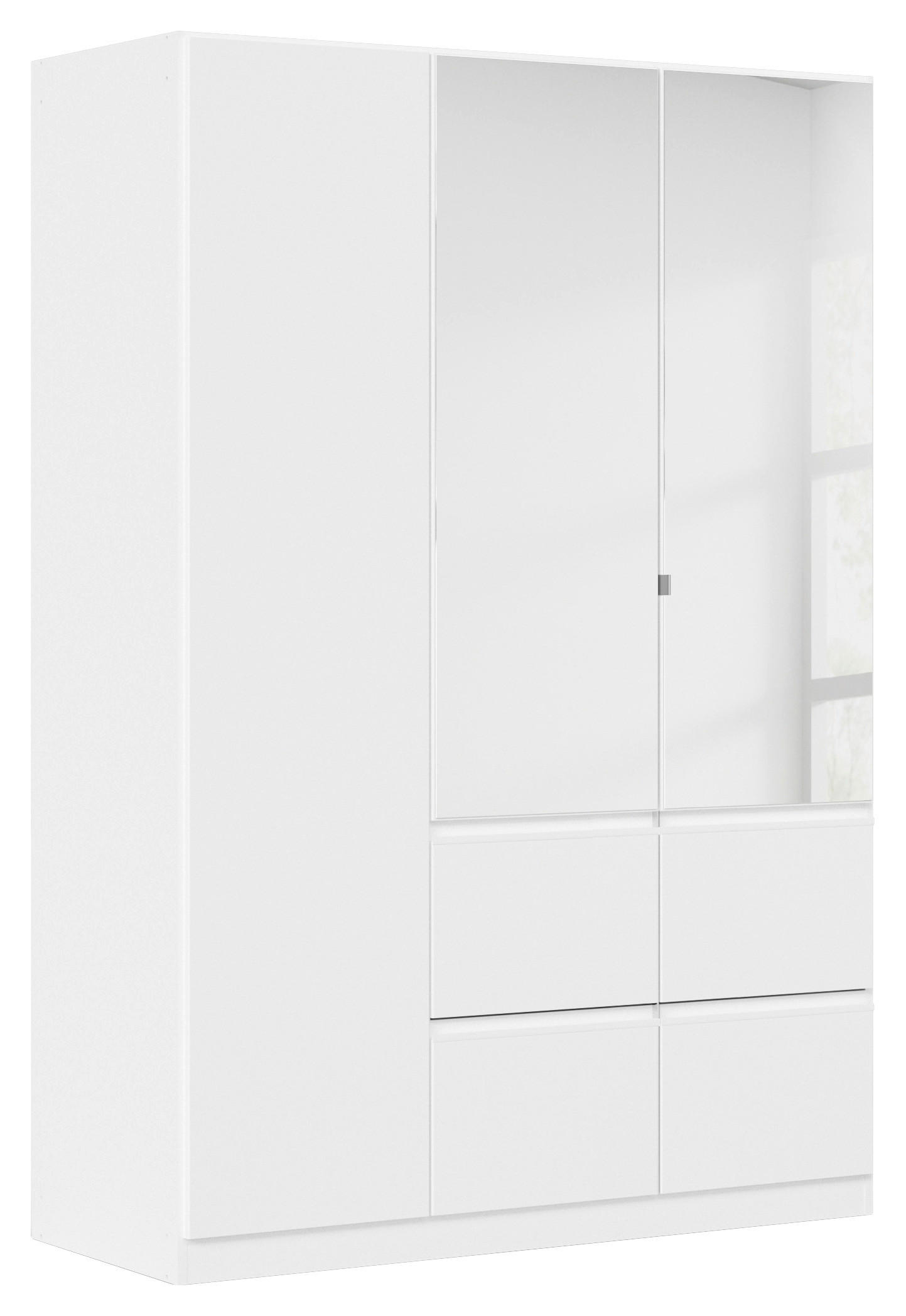 KLEIDERSCHRANK Weiß 3  - Weiß, Trend, Glas/Holzwerkstoff (136/197/54cm) - Xora